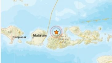 Peta gempa M 4,7 yang dirilis BMKG Mataram