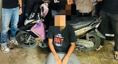 Pelaku penipuan agen Brilink di Monta Baru Woja Kabupaten Dompu ditangkap polisi, Kamis (14/12/2023).