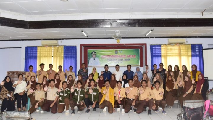 Kegiatan Musrenbang Anak tingkat Kota Bima di aula SMKN 3 Kota Bima, Sabtu (16/3/2024).