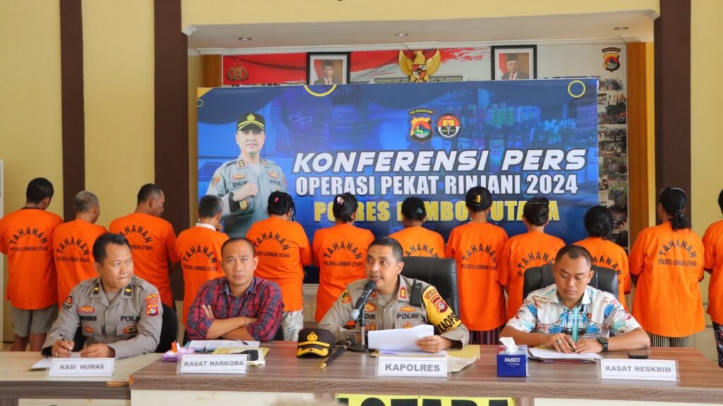 Polres Lombok Utara gelar jumpa pers Operasi Pekat Rinjani 2024.