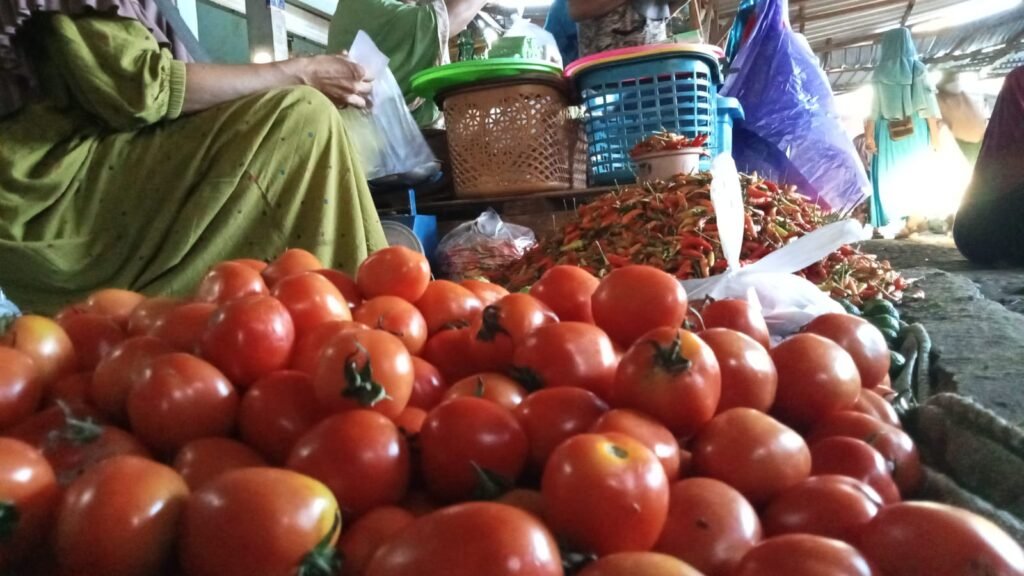 Ilustrasi penjual tomat