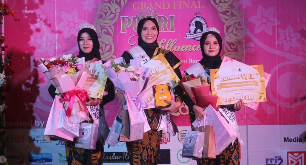 Tiga pemenang Putri Hijabfluencer NTB 2024.