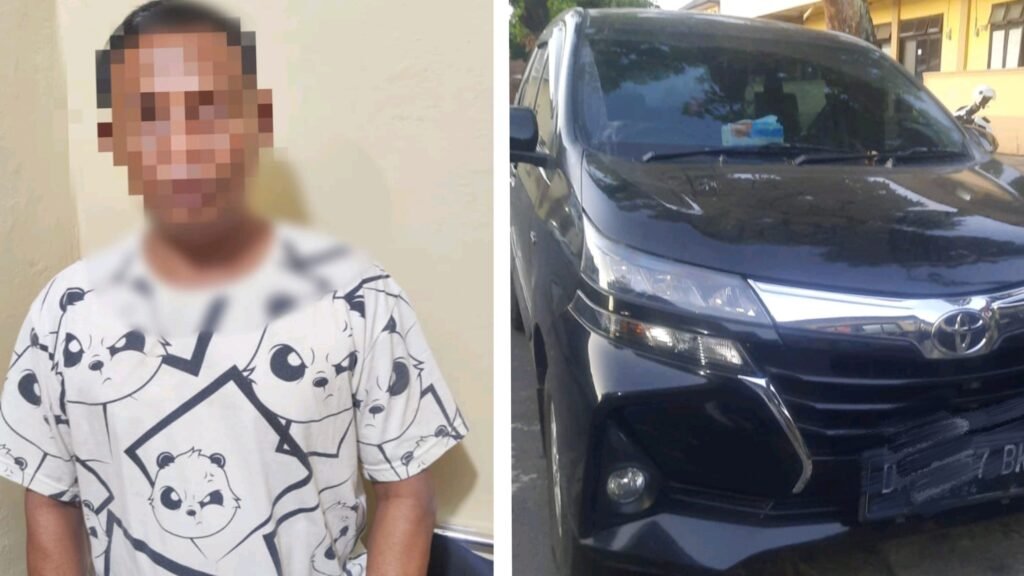 Gadai mobil rental, pria berinisial MH, 54 tahun, asal Sesela Gunungsari Lombok Barat ditangkap polisi, Kamis malam (27/6/2024).