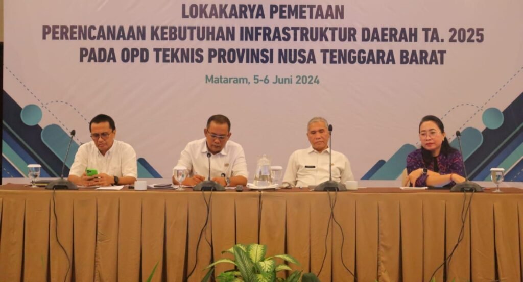 Lokakarya Pemetaan Perencanaan Kebutuhan Infrastruktur Daerah di Mataram yang berlangsung 5-6 Juni 2024.