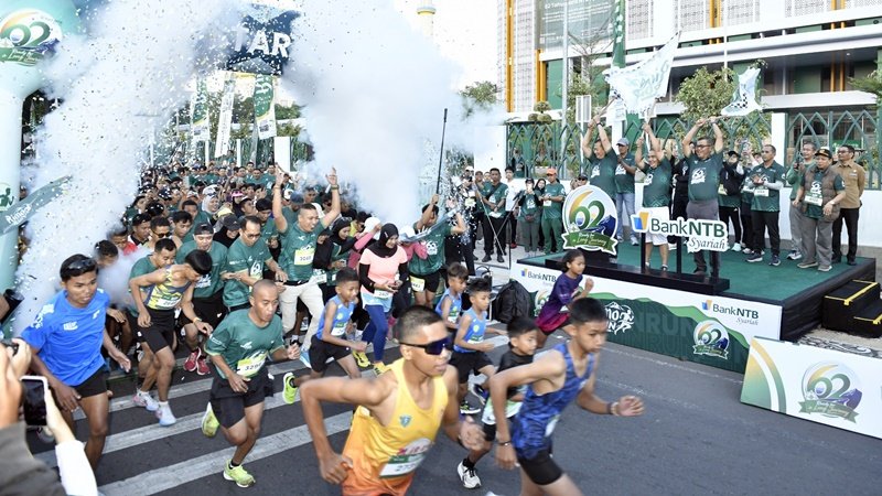 Ribuan pelari ikuti RIMO RUN 2026 dalam rangka HUT ke-62 Bank NTB Syariah