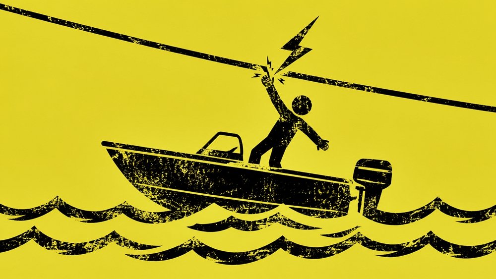 ilustrasi sengatan listrik di tengah laut