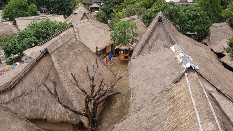 Deretan rumah tradisional di Desa Adat Sade, Desa Rembitan, Kecamatan Pujut, Lombok Tengah. Atap alang-alang dan pola permukiman yang masih dipertahankan menjadi bagian penting dari identitas kampung adat Sasak tersebut. Foto: dok. kicknews.today