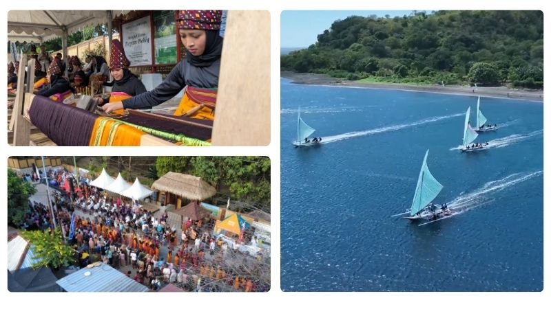 Kolase Festival Sangiang Api di Kabupaten Bima dan rangkaian Mulud Adat Bayan di Lombok Utara yang menjadi pilihan agenda budaya pada akhir pekan terakhir Agustus 2026. Foto: Istimewa/KickNews.