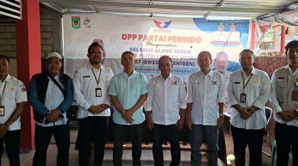 Bawaslu KLU saat melakukan koordinasi dengan jajaran DPD Partai Perindo Lombok Utara. (Foto. kicknews.today/Ist)