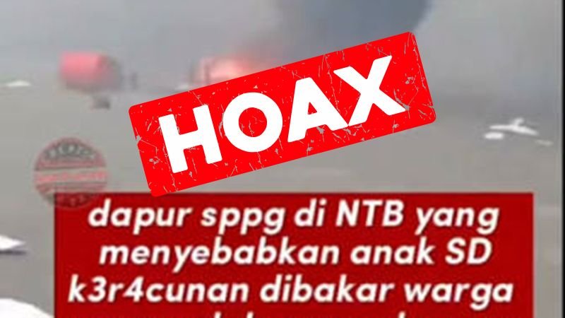 Tangkapan layar video hoax yang beredar terkait pembakaran SPPG di Lombok Tengah