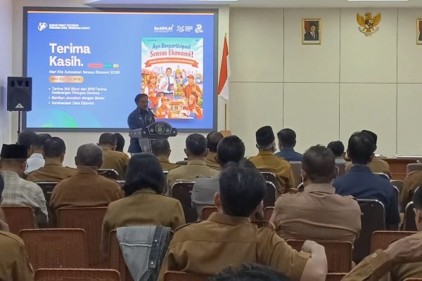 Kepala BPS NTB, Wahyudin saat memberikan sambutan terkait Desa Cantik di KLU. (Foto. kicknews.today/Anggi)