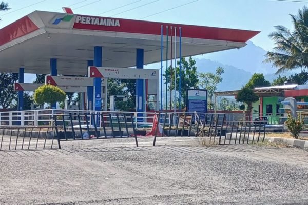SPBU yang ada di Tanjung, Lombok Utara. (Foto. kicknews.today/Anggi)