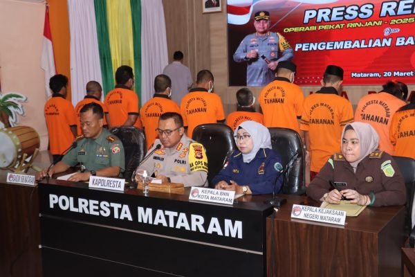 Press release operasi Pekat Polresta Mataram. (kicknews today/Ist)