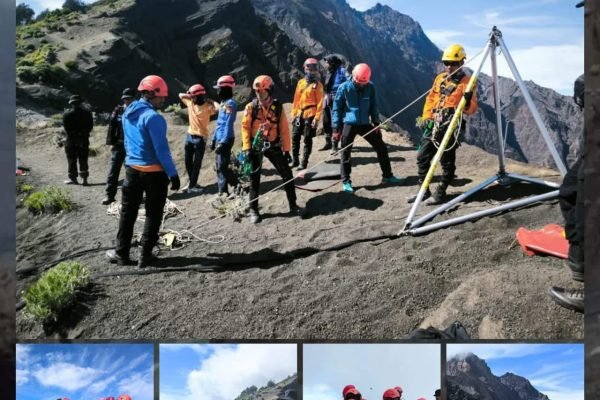 Proses evakuasi korban WNA Brasil, Jualian oleh tim SAR gabungan. (foto ist)