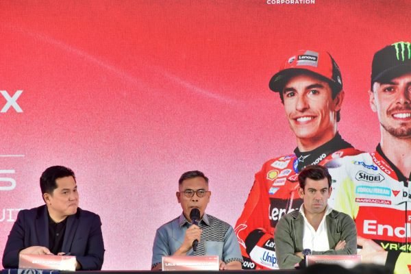 Acara konferensi pers perdana MotoGP Mandalika 2025 di Auditorium Wisma Kemenpora Jakarta Senin sore (29/9/2025). (foto kicknews.today/Biroadpim)