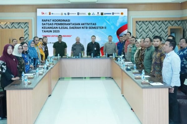 Rapat koordinasi satgas pemberantasan aktivitas keuangan ilegal daerah NTB semester II tahun 2026. (Foto. kicknews.today/Ist)