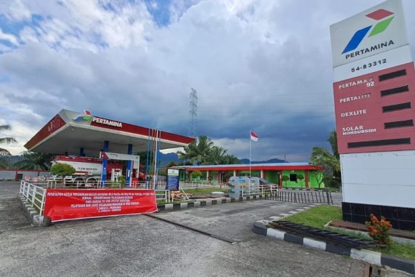 Tampak salah satu SPBU di Lombok Utara yang di tutup PN Mataram. (Foto. kicknews.today/Ist)