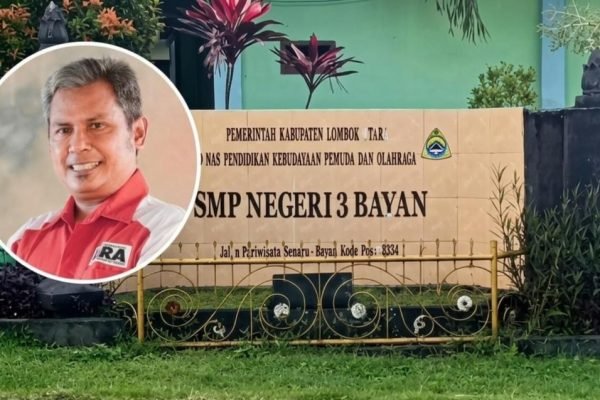 Lahan SMP 3 Bayan dan Kuasa Hukum Ahli Waris, Zainuddin. (Foto. kicknews.today/Anggi)