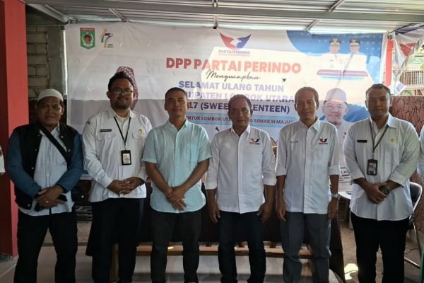 Bawaslu KLU saat melakukan koordinasi dengan jajaran DPD Partai Perindo Lombok Utara. (Foto. kicknews.today/Ist)