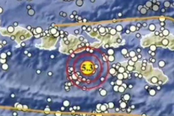 Titik gempa bumi M 5,3 berdasarkan rilis BMKG.