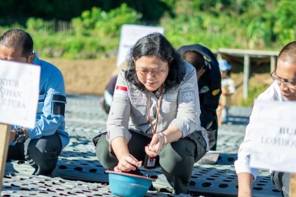 Wakil Bupati Lombok Timur tanam bawang putih.