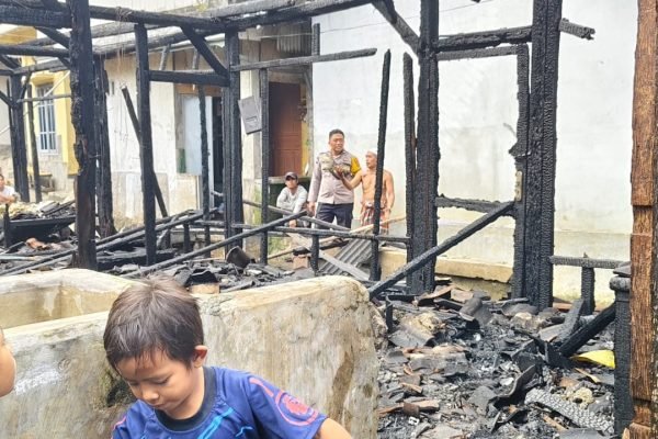 Kondisi rumah korban usai terbakar.