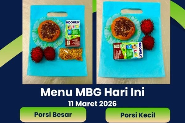 Poster menu MBG di dapur yang ada di Paremas, Kecamatan Jerowaru. Foto. Ist