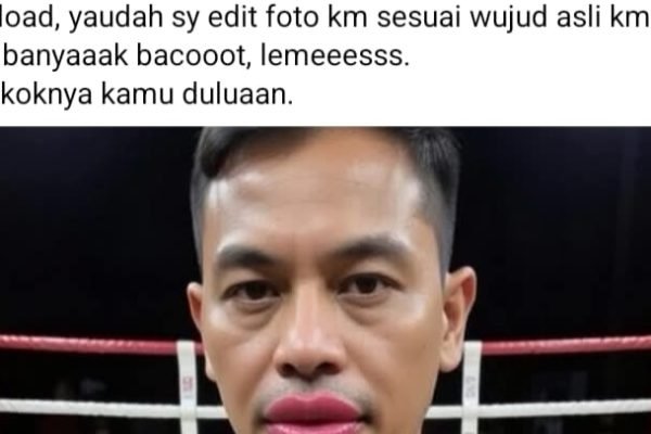 Foto pelapor yang diedit terlapor dan diunggah di akun Facebook pribadi terlapor, Diana Arkayanti. Foto: Tangkapan layar