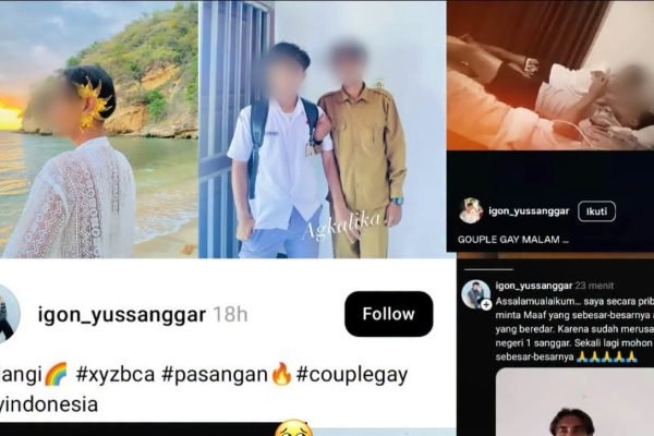 Tangkapan layar postingan oknum pegawai TU SMAN 1 Sanggar Kabupaten Bima tuai kecaman di media sosial.