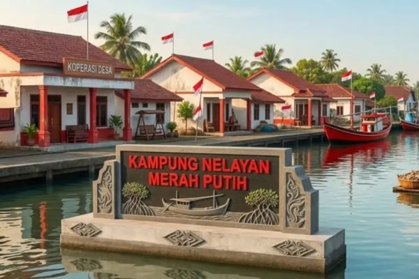 Ilustrasi Kampung Nelayan Merah Putih