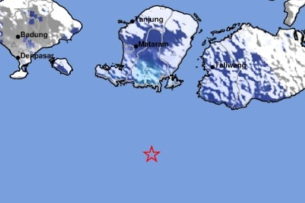 Peta titik gempa Lombok rilis BMKG.