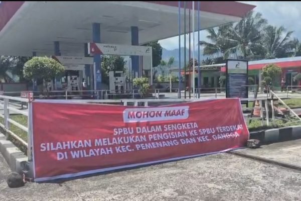 SPBU Tanak Song, Tanjung yang terkena penutupan operasi oleh PN Mataram. (Foto. kicknews.today/Anggi)