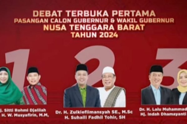 Tiga Paslon Pilgub NTB beserta nomor urut