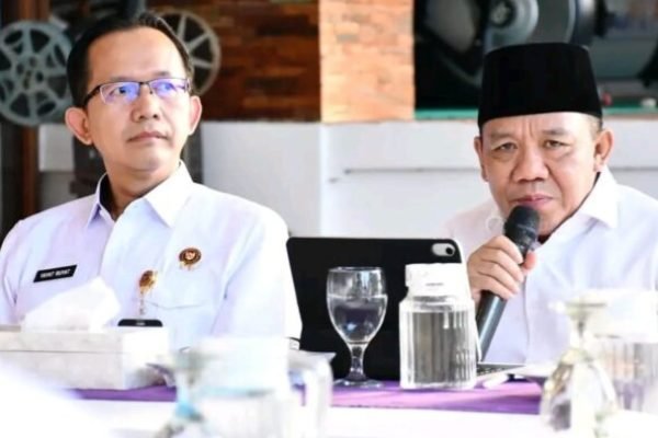 Bupati Lombok Utara, Najmul Akhyar bersama Deputi Bidang Geoekonomi DPN, Yayat Ruyat. (Foto. kicknews.today/Ist)
