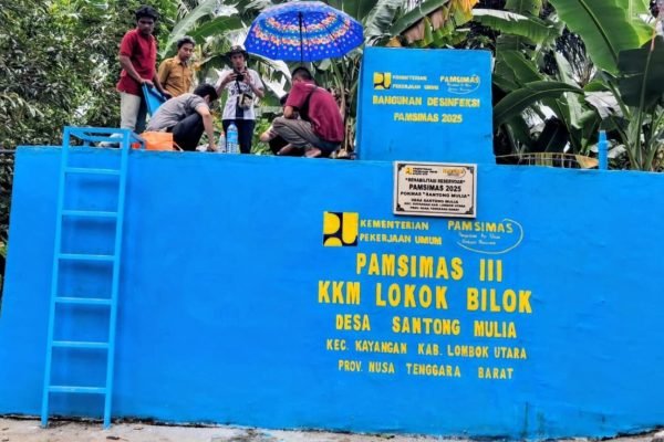 Tampak pembangunan Pamsimas di Desa Sanyong Mulia Lombok Utara. (Foto. kicknews.today/Ist)