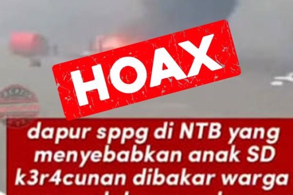 Tangkapan layar video hoax yang beredar terkait pembakaran SPPG di Lombok Tengah