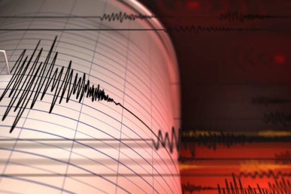 Seismograph and Earthquake - 3D Rendering