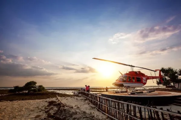 Penampakan helipad di kawasan Sunset Point Gili Trawangan.