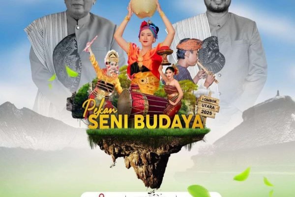 Baliho Pekan Seni Budaya Lombok Utara. (Foto kicknews.today/Ist)